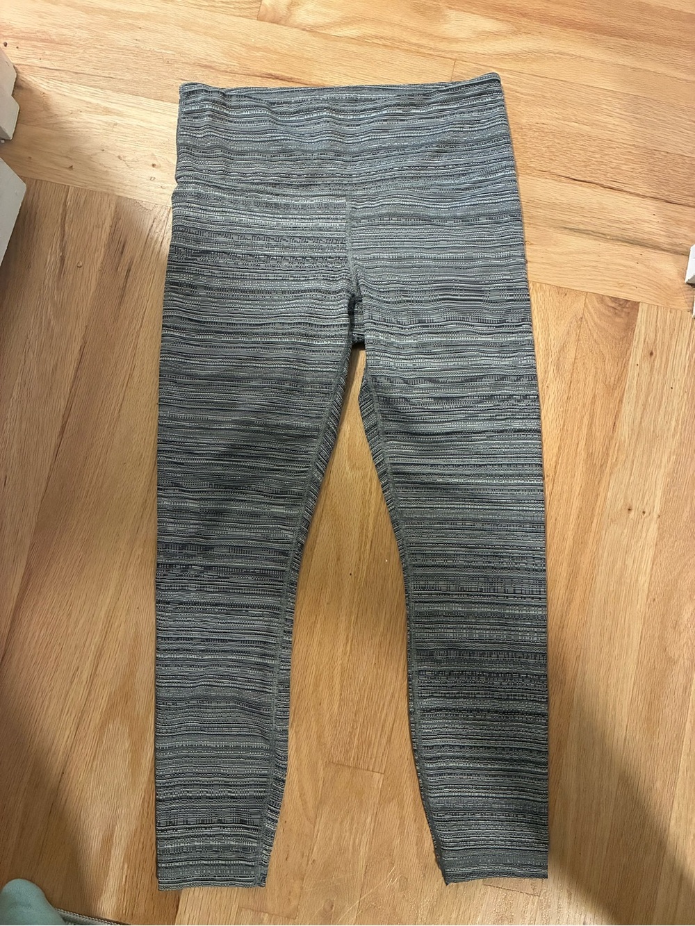 Athleta Heathered Grey Striped Leggings